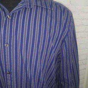 Austin Reed London Shirt Sz L Striped Cotton L/S